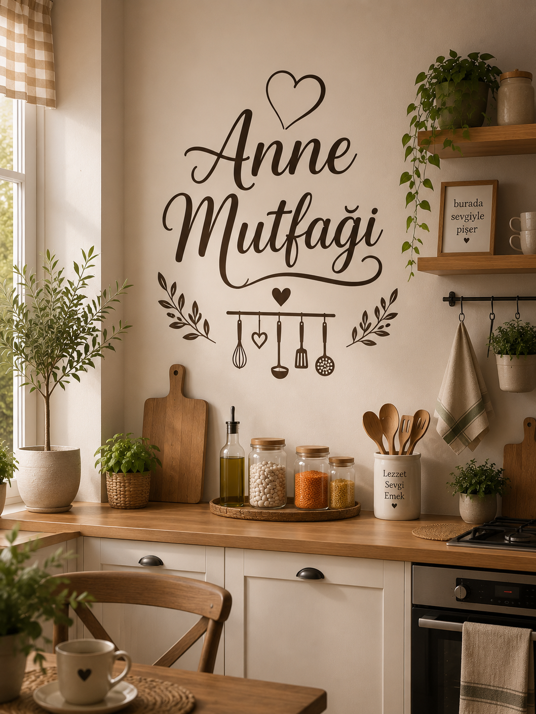 Anne Mutfağı Yazılı Mutfak Sticker