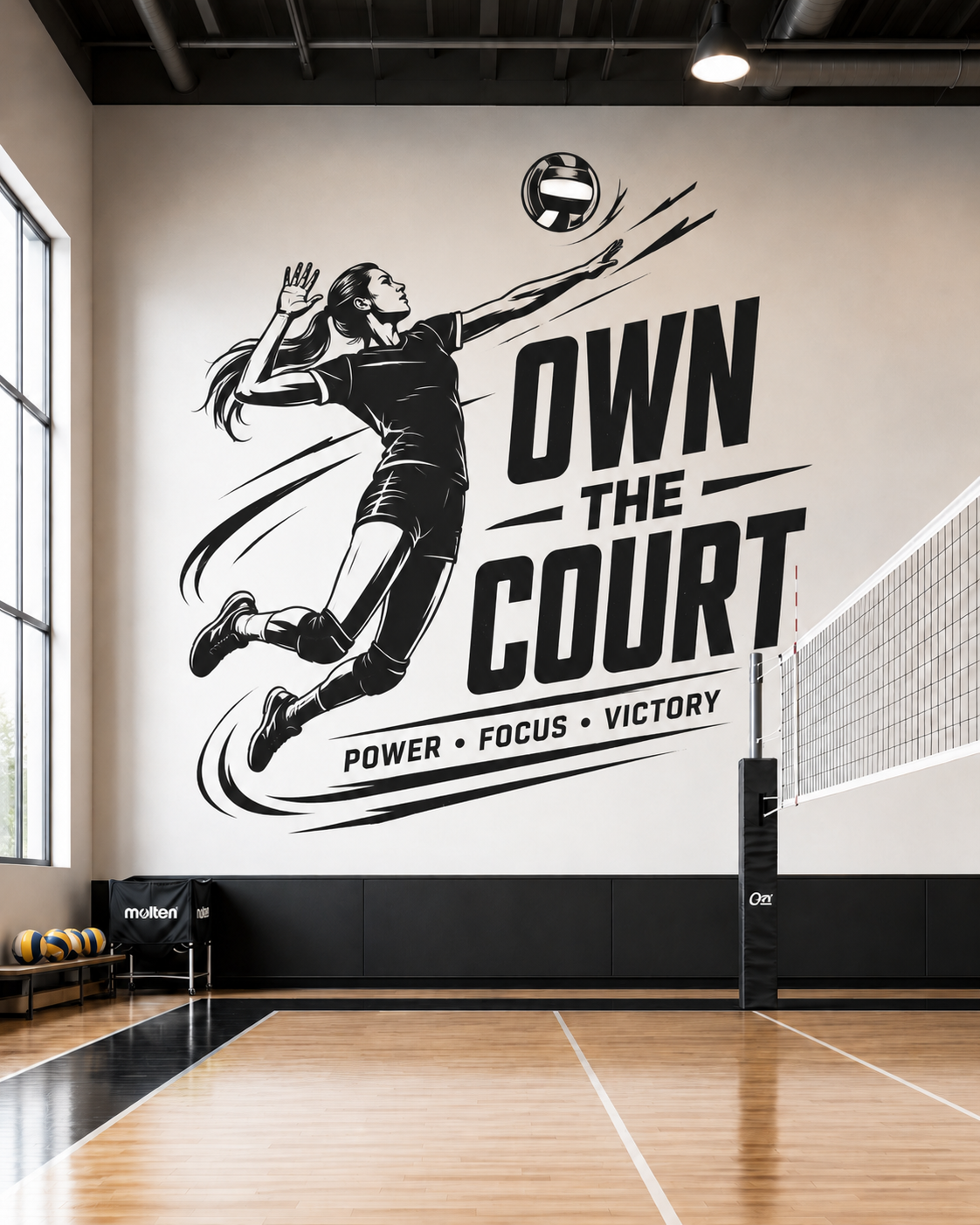 Voleybol Duvar Sticker