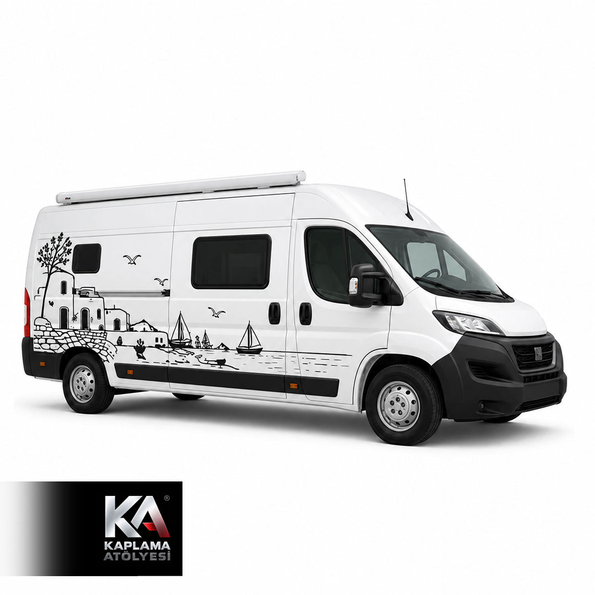 Deniz Kenarı Bodrum Temalı – Motokaravan Kaplama Folyosu
