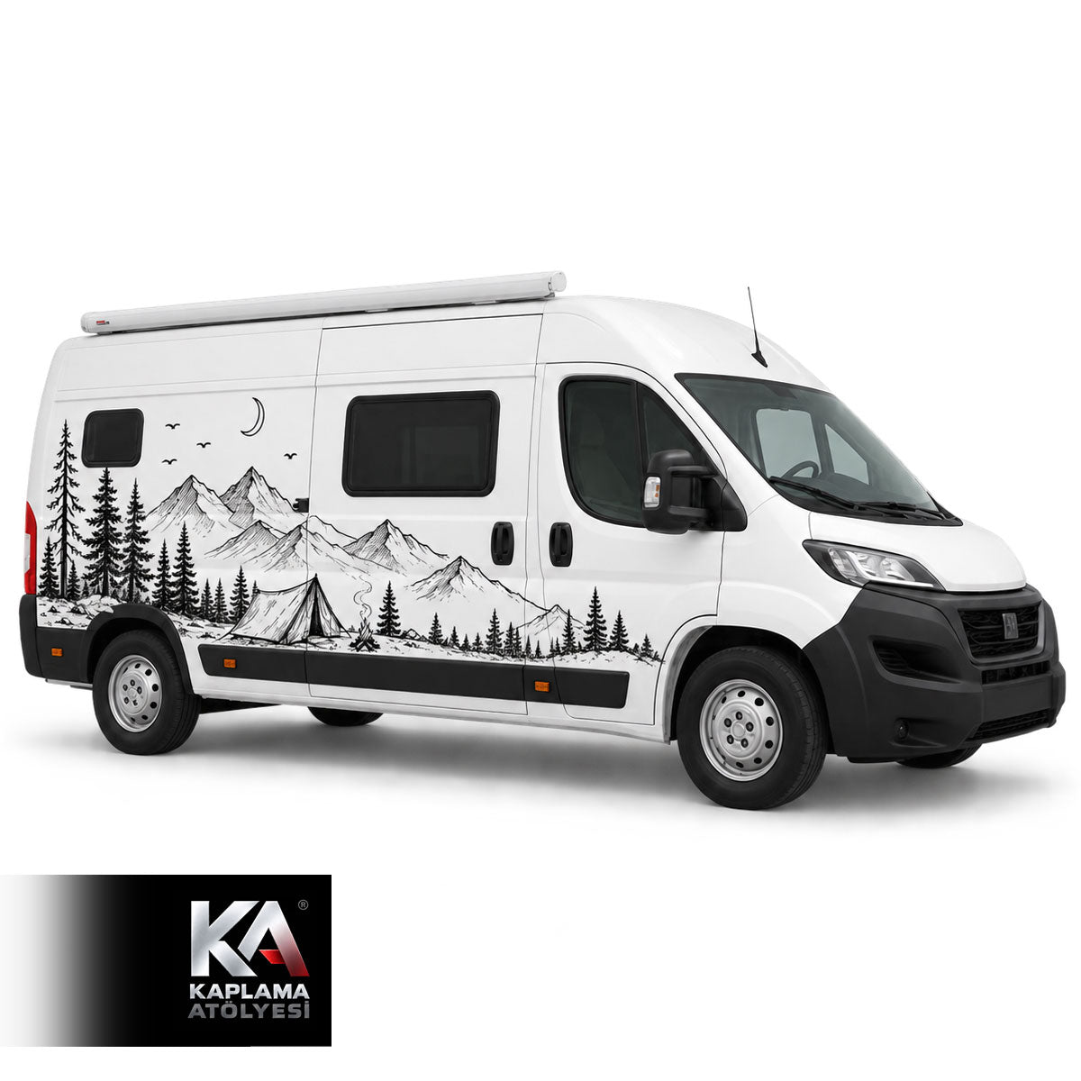 Çam Ağacı Dağ Manzaralı – Motokaravan Kaplama Folyosu