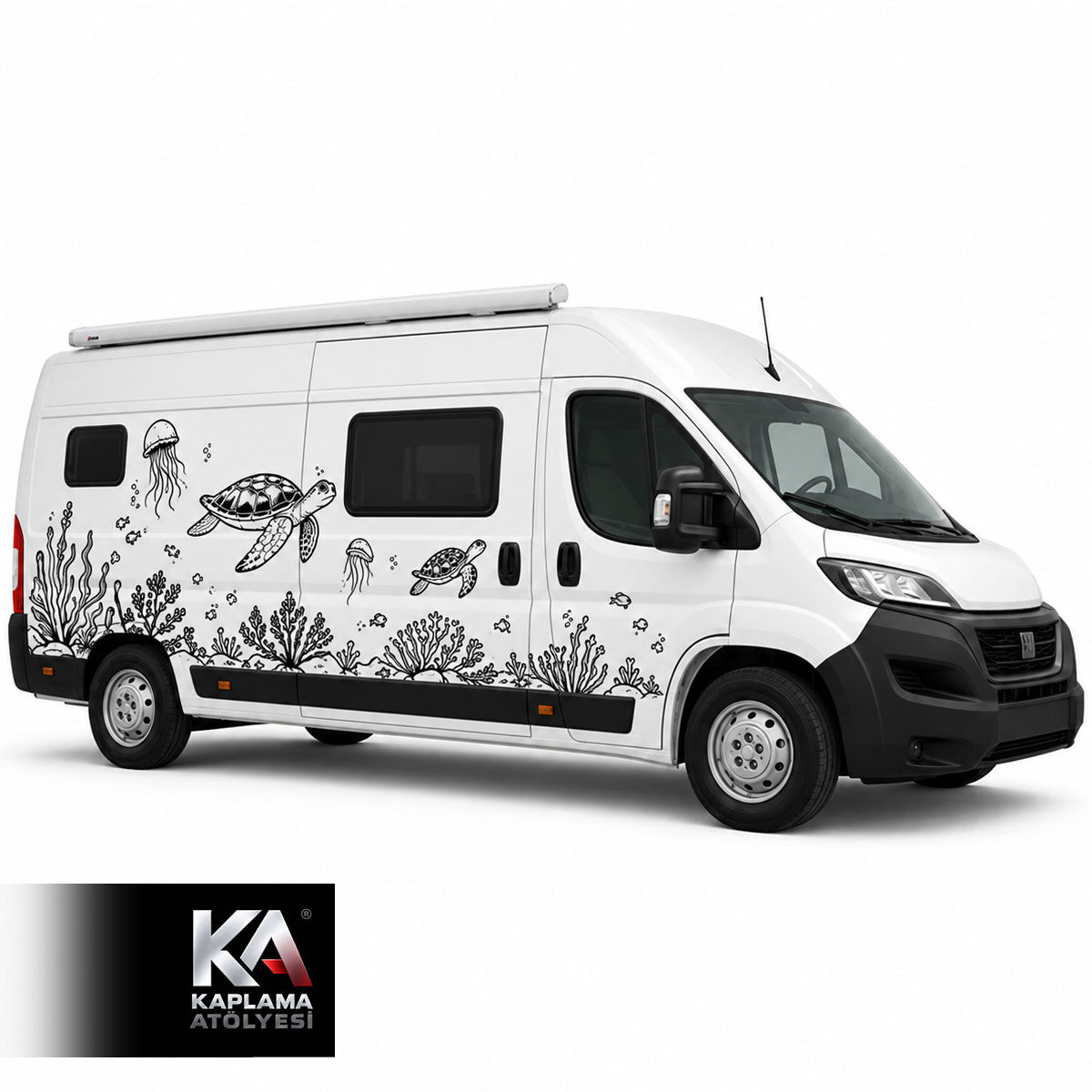 Karetra Kaplımbağa ve Su Altı Manzaralı – Motokaravan Kaplama Folyosu