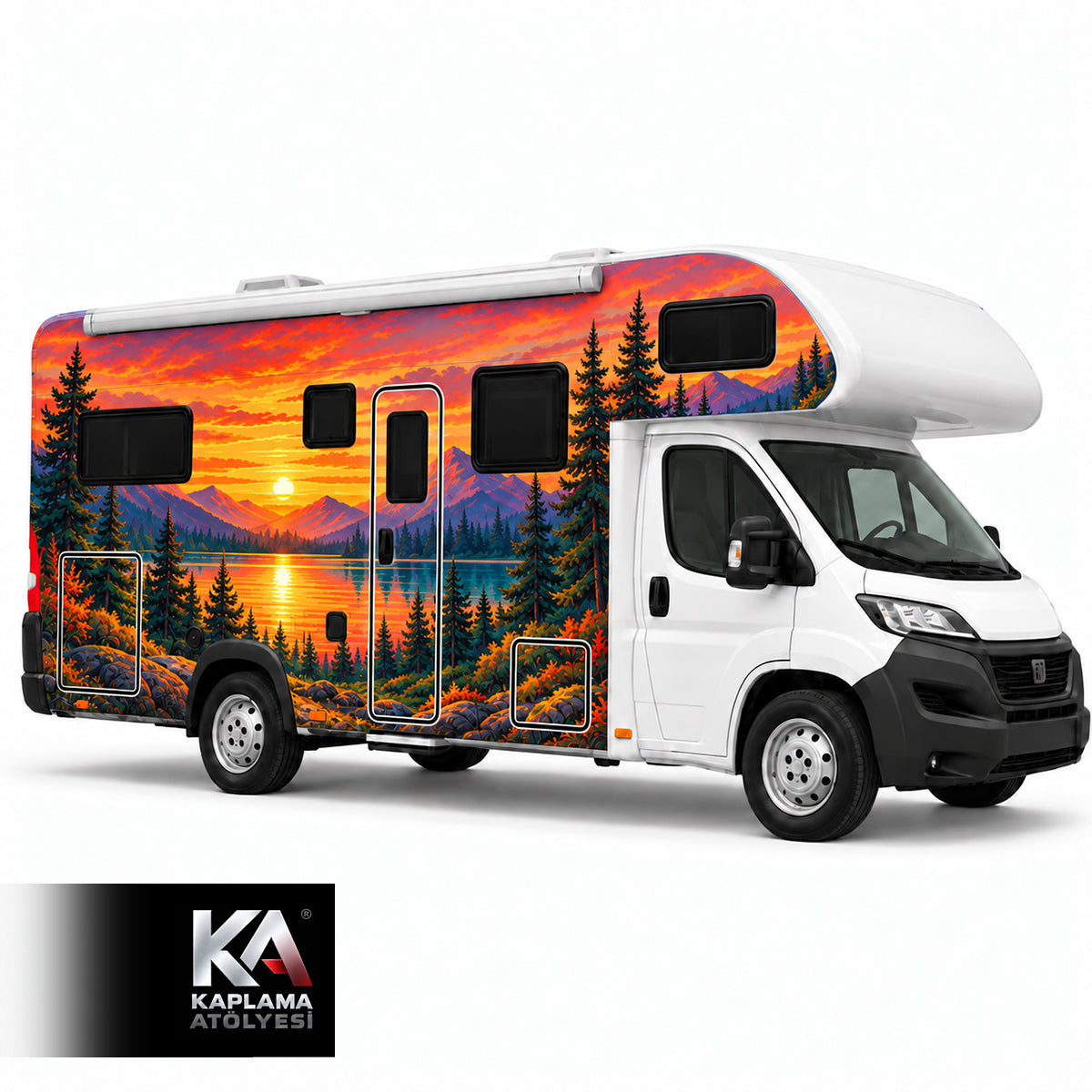 Kızıl Göl Manzaralı – Alkovenli Motokaravan Kaplama Folyosu