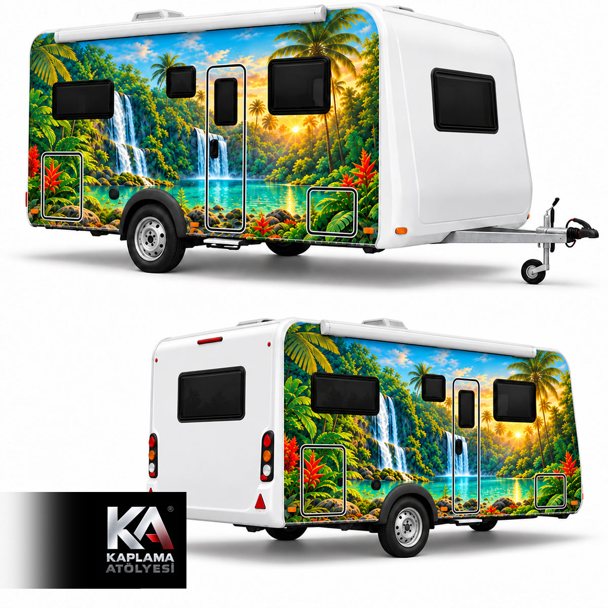 Şelale Manzaralı – Çekme Karavan Kaplama Folyosu
