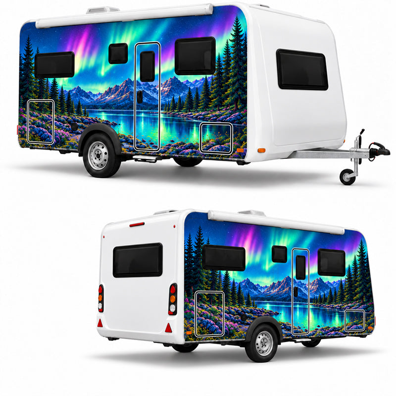 Kuzey Işıkları Manzaralı – Çekme Karavan Kaplama Folyosu