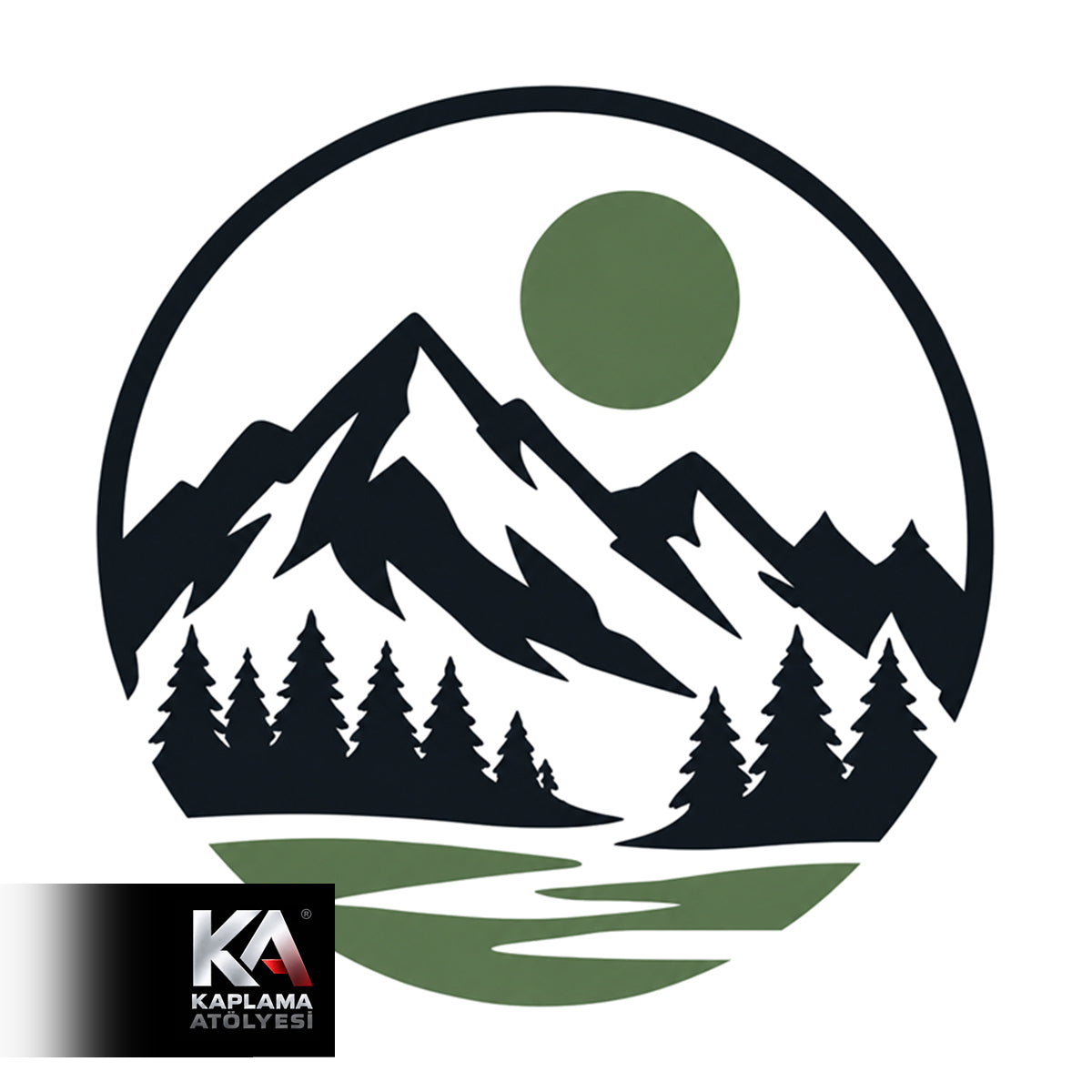 Dağ ve Güneş Karavan Sticker