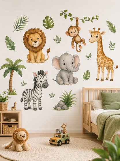 Hayvan temalı çocuk odası sticker seti