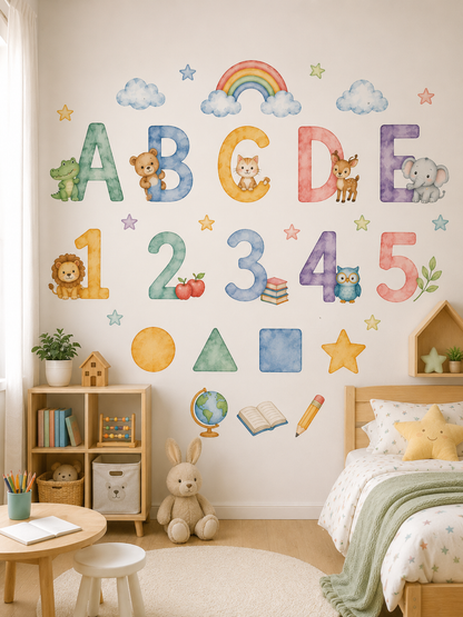 Eğitici temalı çocuk odası sticker seti - Sayılar