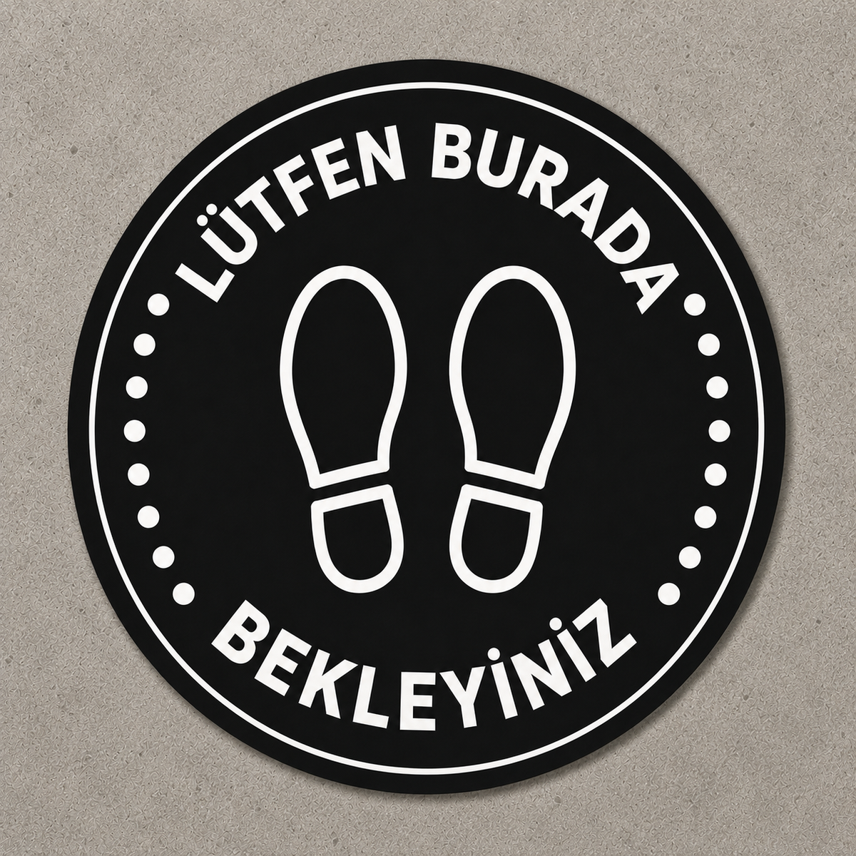 Lütfen burada bekleyiniz yer stickerı
