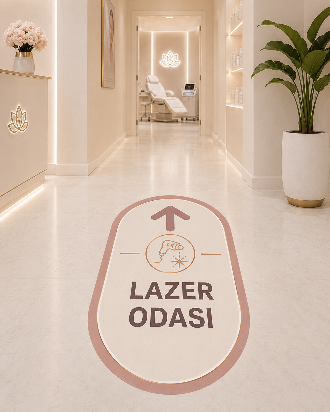 Lazer Odası Yönlendirme Zemin Sticker
