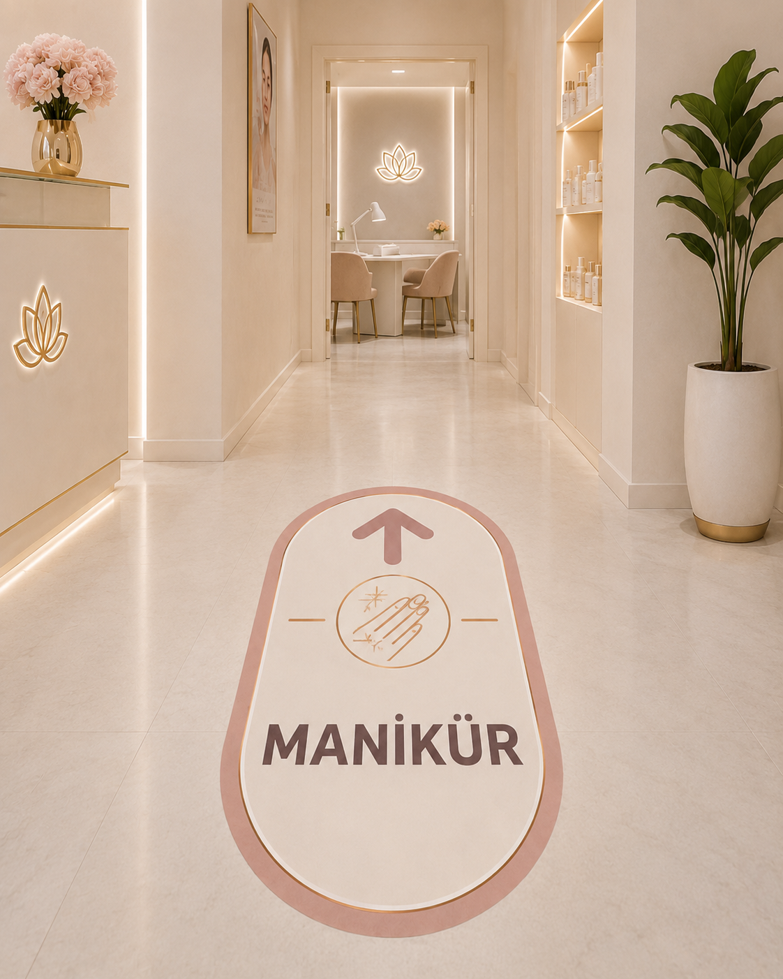 Manikür Yönlendirme Zemin Sticker