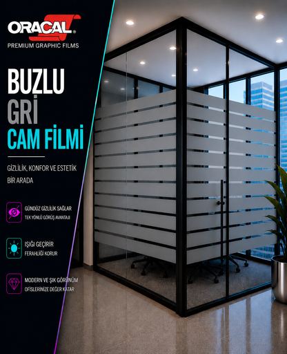 Buzlu şeritli ofis cam filmi (Kopya)