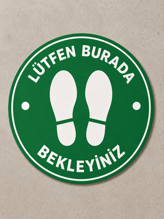 Lütfen Burada Bekleyiniz Yer Stickerı