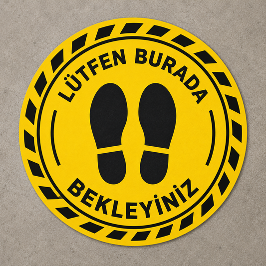 Lütfen Burada Bekleyiniz Yer Stickerı