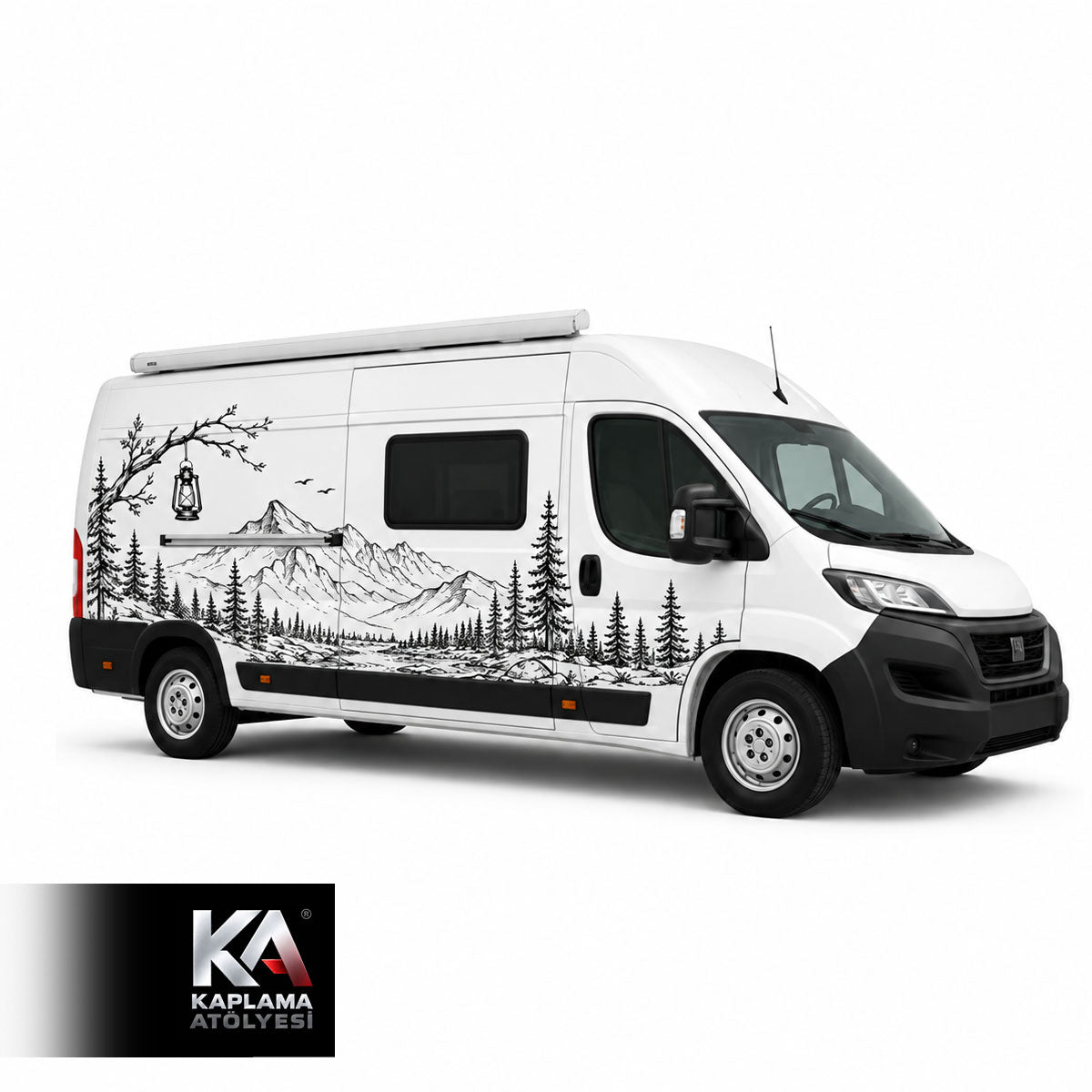 Dağ ve Ağaç Temalı – Motokaravan Kaplama Folyosu