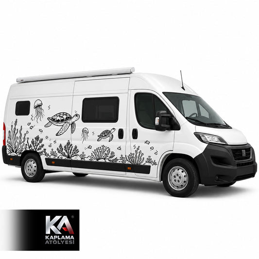 Karetra Kaplımbağa ve Su Altı Manzaralı – Motokaravan Kaplama Folyosu