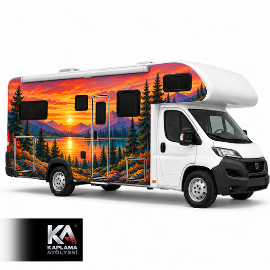 Kızıl Göl Manzaralı – Alkovenli Motokaravan Kaplama Folyosu