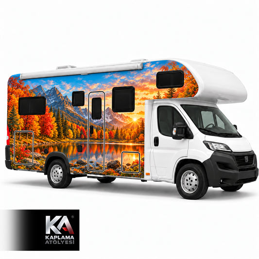 Sonbahar Manzaralı – Alkovenli Motokaravan Kaplama Folyosu