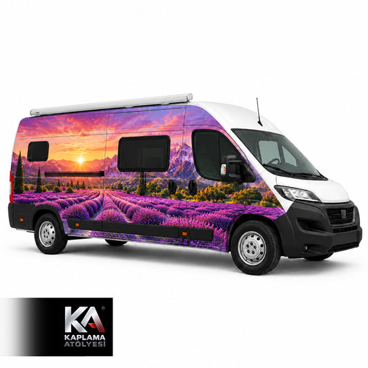Lavanta Tarlası Manzaralı – Motokaravan Kaplama Folyosu