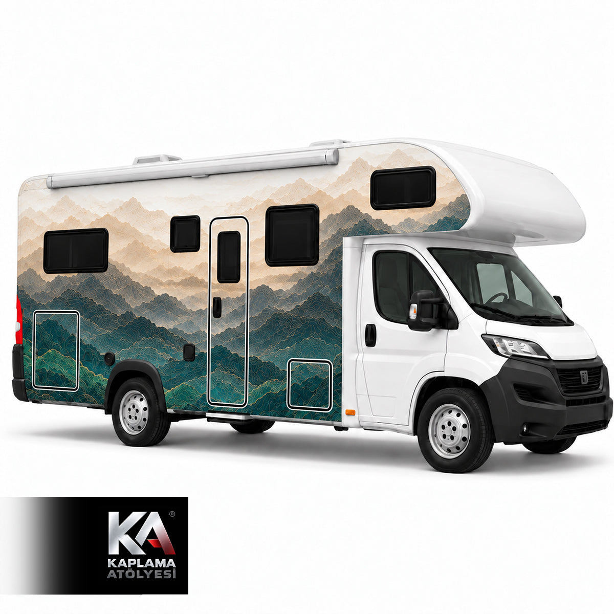 Tropik Dağ Manzaralı – Alkovenli Motokaravan Kaplama Folyosu