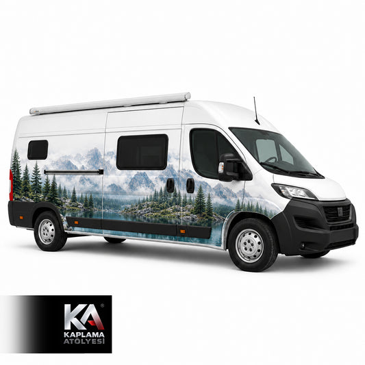 Sisili Dağ Manzaralı – Motokaravan Kaplama Folyosu