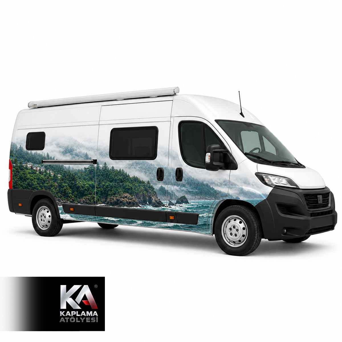 Yeşil Kıyı Deniz Manzaralı – Motokaravan Kaplama Folyosu