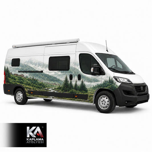 Yayla Manzaralı – Motokaravan Kaplama Folyosu