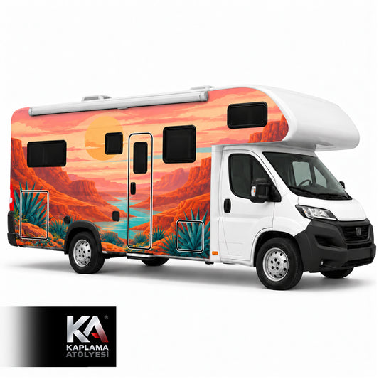 Kanyon Manzaralı – Alkovenli Motokaravan Kaplama Folyosu