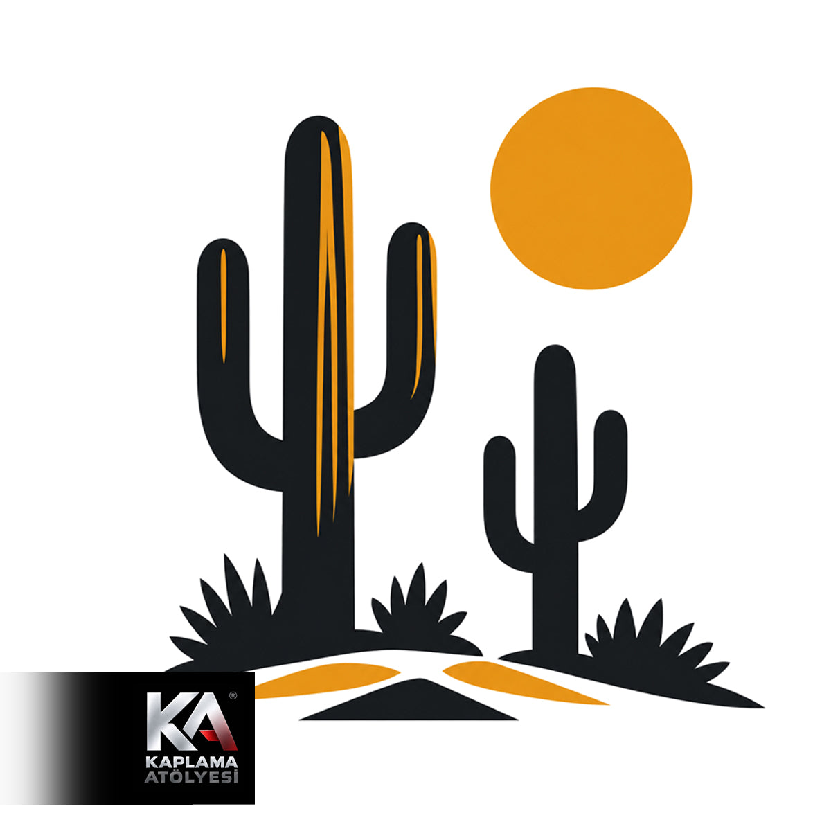 Kaktüs Temalı Kamp Doğa Sticker