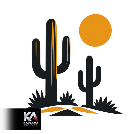 Kaktüs Temalı Kamp Doğa Sticker