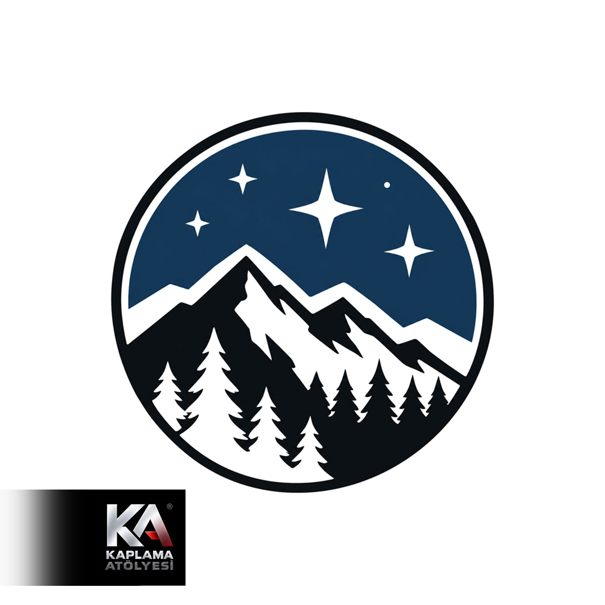 Gece Dağ Yıldız Temalı Kamp Doğa Sticker