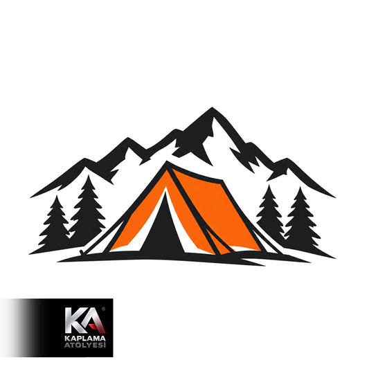 Kamp Çadır Temalı Kamp Doğa Sticker