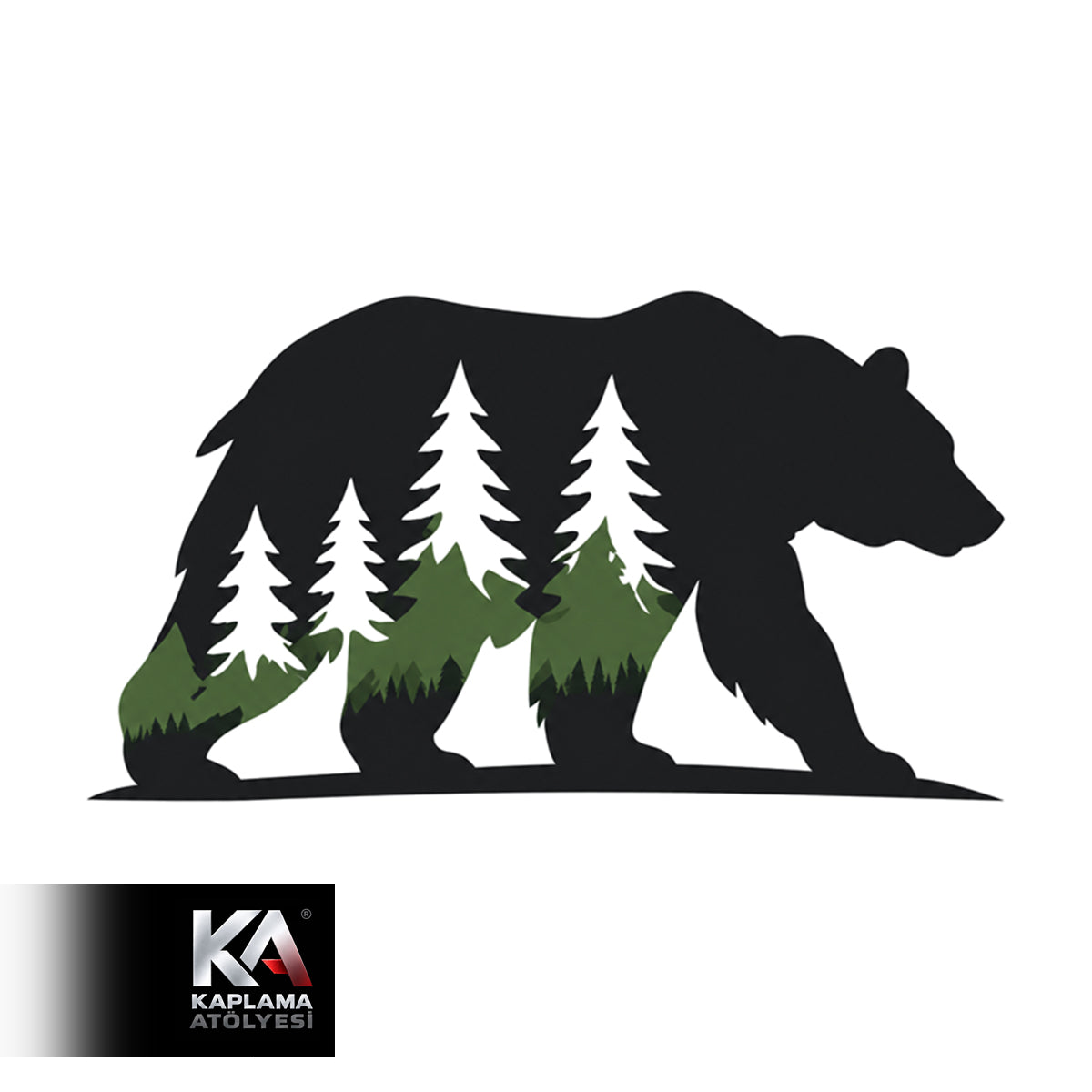 Ayı Temalı Kamp Doğa Sticker