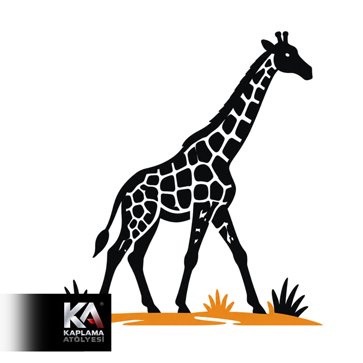 Safari Zürafaa Temalı Kamp Doğa Sticker