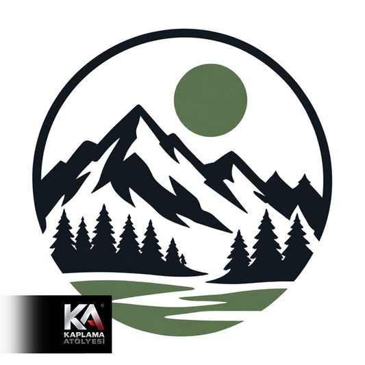 Dağ ve Güneş Karavan Sticker